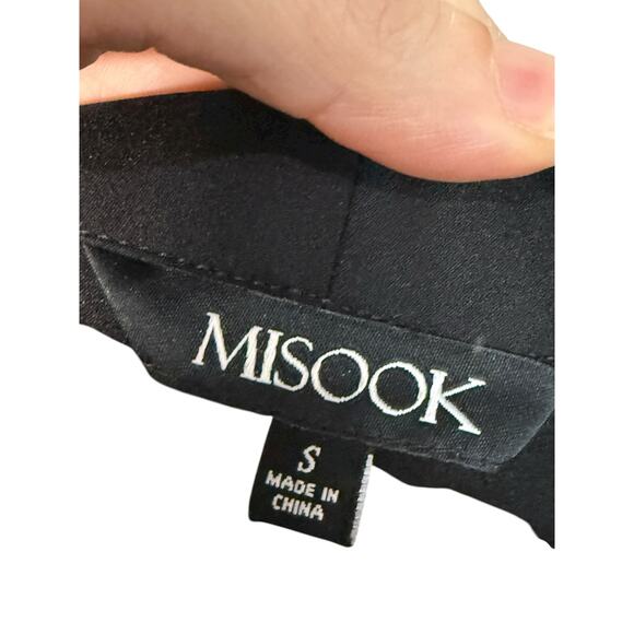 Misook Structured Blazer Women Small Black Collared Office Capsule Classic Clean - Picture 11 of 11